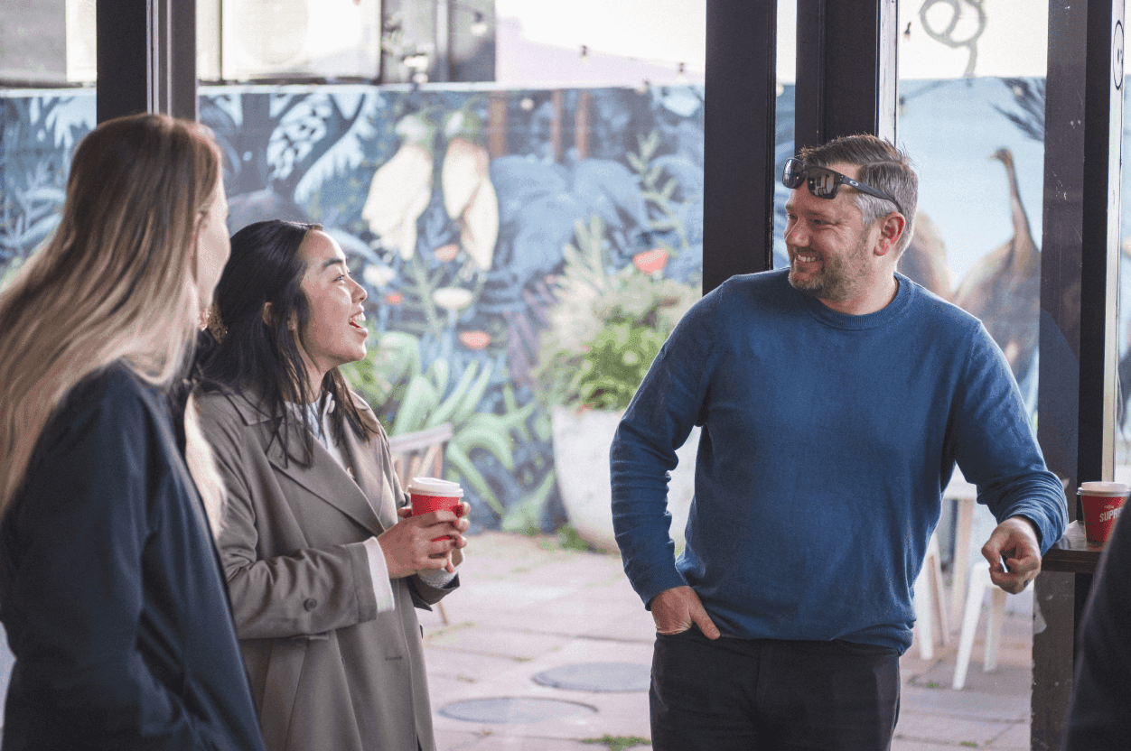 Shan, Olivia and Nicole having coffee