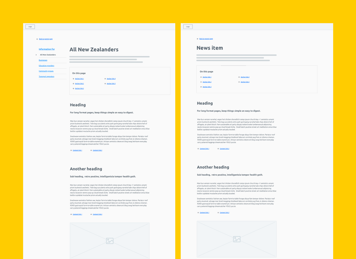 Unite against Covid-19 landing page wireframes